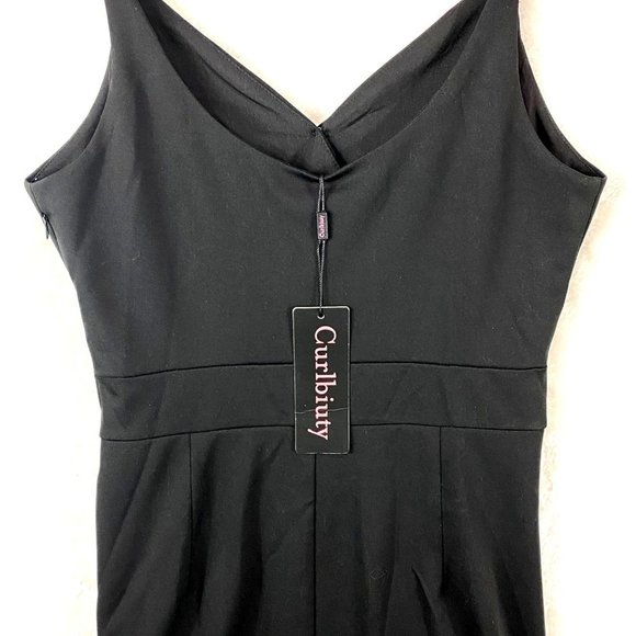 NWT Curlbiuty little black dress sz M medium poly spandex - Picture 5 of 8